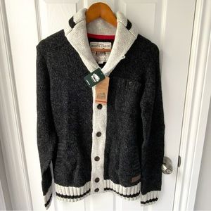 Roots Cabin Shawl Cardigan Black Mix